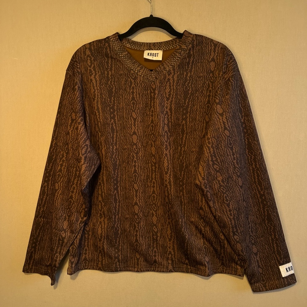 Krost Mens Brown Long Sleeve Shirt. Size M. Good condition.